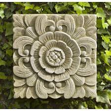 Stone wall art for outdoors. One Allium Way Square Eden Plaque Outdoor Wall Art Wall Art Plaques Wall Plaques