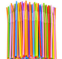 100PCS Flexible Plastic Straws, Colorful Disposable Bendy Party Fancy  Straws12.8inch Extra Long Straws Party Decorations