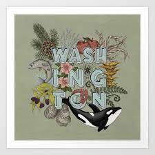 The washington state convention center's public art program, one of the first of its kind in the nation, was established to provide an environment that enriches the experience of all who visit the meeting facility. Washington State Art Print By Sarah Robbins Society6