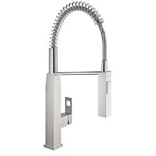 Grohe Eurocube Pull Out Single Handle Kitchen Faucet With Silkmove In 2020 Kitchen Faucet Kitchen Handles Single Handle Kitchen Faucet