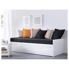 brimnes white malfors medium firm day bed w 2 drawers 2 mattresses 80x200 cm ikea in 2021 day bed frame bed frame brimnes