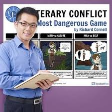 Get Your Students Engaged About Richard Connell S The Most Dangerous Game With Our Literary Conflict Poster T Literary Conflicts Dangerous Games Teacher Guides