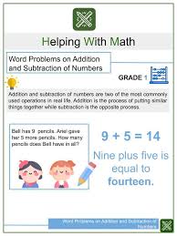 The best source for free algebra worksheets. Addition And Subtraction Word Problems 14 Types Helping With Math