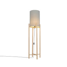 Die bogenlampen unserer wahl und die aktuelle bogenlampen empfehlung auf strawpoll.de. Land Stehlampe Holz Mit Grauem Schirm Lengi Lampenundleuchten