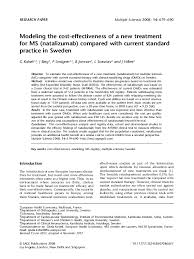 Modeling The Cost Effectiveness Of A New Treatment For Ms