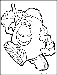 Toy story para colorear senor y senora cara de papa. Mrpotatohead Coloring Page