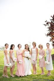 Mix And Match Bridesmaid Dresses Done Right Love The Combo Of Long And Short To Distinguish Bridesmaid Celebrity Wedding Dresses Different Bridesmaid Dresses