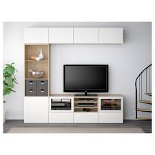 Besta Tv Komb Mit Vitrinenturen Eicheneff Wlas Selsviken Hochglanz Klarglas Weiss Ikea Osterreich Meuble Rangement Ikea Ikea Meuble