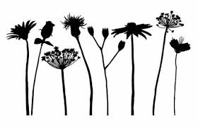 All In A Row Flower Silhouette Vector Flowers Art