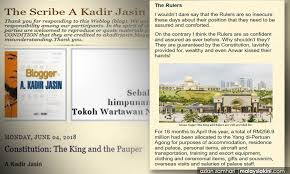 A kadir jasin atau datuk kadir jasin (lahir 23 ogos 1947) merupakan rakyat malaysia berbangsa melayu yang juga bekas ketua pengarang kumpulan akhbar new straits times. Malaysiakini Kadir S Right To Raise Questions On Expenditures