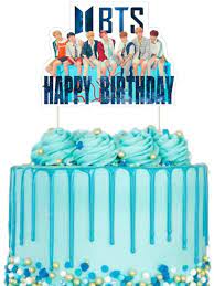 It may not be perfect but i love it! Amazon Com Bts Cake Topper Birthday Decoration Party Supplies Cupcake Toppers For Girl Star Blue 1 Count Toys Games