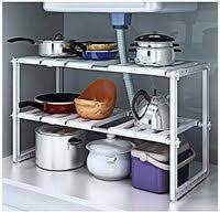 Double sink length inner diameter: Buy Sky Touch 2 Tiers Expandable Kitchen Storage Multi Functional Rack Adjustable Stainless Steel Under Sink Organizer Storage Shelf Cabinet Online Shop Home Garden On Carrefour Uae