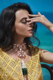 Buy Gold Plated Swarovski Crystal Amaya Tassel Choker by Prerto Online at  Aza Fashions in CA