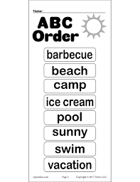 Home » summer vacation worksheet. Summer Alphabetical Order Worksheet Supplyme
