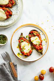 Grilled Eggplant Steaks With Mozzarella Cheese And Tomato Sauce Recipe Vegetarian Ingredients Tasty Dishes Summer Recipes