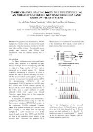How channel space of 0. Pdf 25 Ghz Channel Spacing Dwdm Demultiplexing For 60 Ghz Band Radio On Fiber Systems Using An Arrayed Waveguide Grating