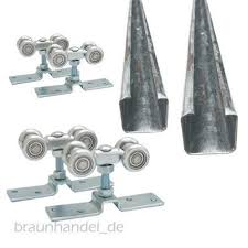 2x 2m Laufschiene 2x Beschlag 90kg Schiebetuer Tor Tuer Laufschiene Schiebetur Beschlag Schiebetur