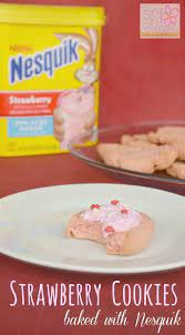 Strawberry Cookies Baked With Nesquik Brie Brie Blooms Strawberry Cookies Nesquik Recipes Nesquick Recipes