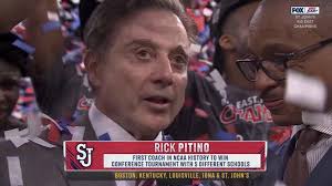 Former Louisville/Kentucky coach Rick Pitino wins the Big East Tournament  with St. John's He becomes the first coach in NCAA history to win  conference tournament with 5 different schools