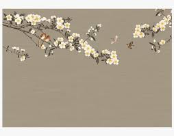 Modern floral linen textile for. New Chinese Mural Wallpaper Tv Background Wall Hand Painted Floral Design Png Image Transparent Png Free Download On Seekpng
