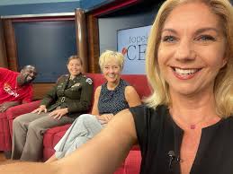 Full house at 4! Brail, Rachel and Erinn told us about this year's Topeka  Cello Collective concert at Evergy Plaza; Irene and Latesha shared details  about their second pool party for families