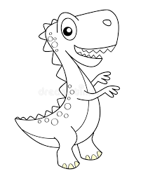 dinosaur mignon de dessin anime dino illustration noire et blanche vecteur pour livre coloriage du animal rapace 130529479 bob builder gratuit