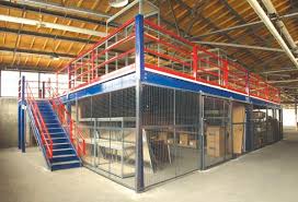 Security Cage Below Steel Mezzanine Warehouse Design Mezzanine Work Platforms
