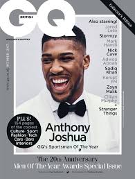Anthony Joshua featured in the October issue of British GQ wearing Ralph  Lauren Purple Label.