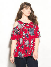 Westport Cold Shoulder Floral Top Dressbarn Floral Tops Floral Cold Shoulder Top Plus Size Tops
