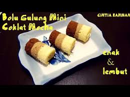 Resep bolu gulung mini rainbow kukus bolu pelangi super lembut. Bolu Gulung Mini Coklat Mocha Youtube