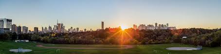 Sunsets & sunrises + join group. East Riverdale Park At Sunset In Fall Toronto Ontario Canada Stockphoto