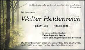 Gedenkkerzen von Walter Heidenreich | Trauerportal Ihrer Tageszeitung