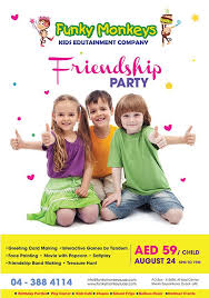 Friendship Party At Funky Monkeys Fun Filled Activities For Your Kids At Only Aed 59 Pe Outdoors Birthday Party Monkey Birthday Parties Birthday Party Venues