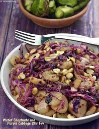 Water Chestnuts And Purple Cabbage Stir Fry Recipe Healthy Indian Purple Cabbage Stir Fry Recipe In 2020 Cabbage Stir Fry Healthy Recipes Stir Fry