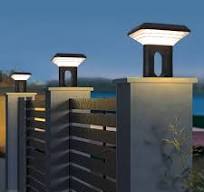 Outdoor Garden RGB LED Solar Decoration Pillar Lights Waterproof White Warm  Colour Fence Column Headlight