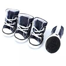 Pet Denim Canvas Sneakers Sporty Jeans Dog Shoes Anti Slip Sole All Season For Small Dog Puppy Blue