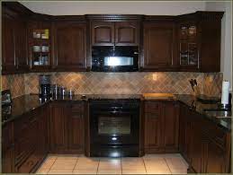 Walnut Kitchen Cabinets With Black Appliances Black Appliances Kitchen Brown Kitchen Cabinets Espresso Kitchen Cabinets