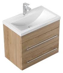 Create essential bathroom storage space under your sink with a basin vanity unit. Bathroom Furniture Mars 600 Slimline Light Oak Vanity Units With Single Wash Basins Bathroom Furniture Emotion 24 Co Uk