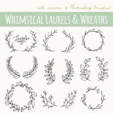 Laurel Wreath Clipart Wreath Clip Art Laurel Wreath Png Etsy Wreath Clip Art Vector Flowers How To Draw Hands