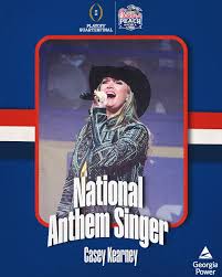 Announcing our 2025 #CFAPeachBowl Anthem Singer: Casey Kearney! We're so  excited to have you, Casey! 🎉