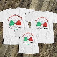 First Christmas Daddy Mommy Baby Bear Matching Three Shirt Etsy