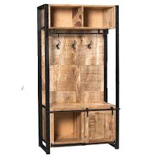 Mobile Appendiabiti Ingresso Legno Massello E Ferro