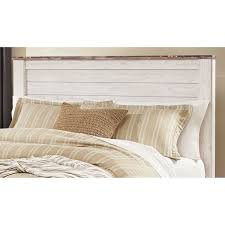Soft neutral tone and flirty ruffles are a pretty play on prairie style fashion. Willowton King Panel Headboard B267 58 Ashley Furniture Afw Com
