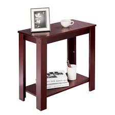 Industrial c table makes it easy to slide under the sofa or an accent chair. Costway Chair Side Table Coffee Sofa Wooden End Shelf Living Room Furniture Espresso Walmart Com Walmart Com