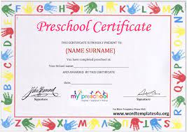 Check spelling or type a new query. Preschool Certificate Templates Word Templates
