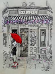 This icon opens the menu. Waiting At The Malabar By Loui Jover Jover Loui Jover Black Pen Drawing