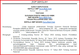 Contoh surat keputusan pembentukan panitia. Download Contoh Sk Panitia Anbk Sd Smp Sma Smk Tahun 2021 2022 Guru Baik