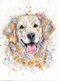 Golden Retriever Art Pet Portrait Custom Dog Art Bespoke Watercolour Painting Water Golden Retriever Painting Golden Retriever Art Watercolor Pet Portraits