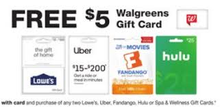 Purchase walmart gift cards, egift cards, restaurant, travel, gaming, and airtime gift cards at walmart.com. Expired Walgreens Purchase Two Gift Cards Get 5 Walgreens Gift Card Uber Lowe S More Doctor Of Credit