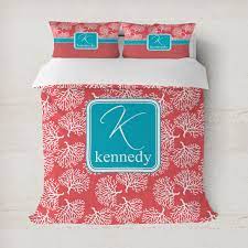 Maybe this is a good time to tell about coral teal bedroom. Coral Teal Duvet Cover Personalized Youcustomizeit